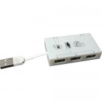 USB 2.0 3 Port HUB with Multi Card Reader A517 Combo - Black & White